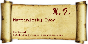 Martiniczky Ivor névjegykártya